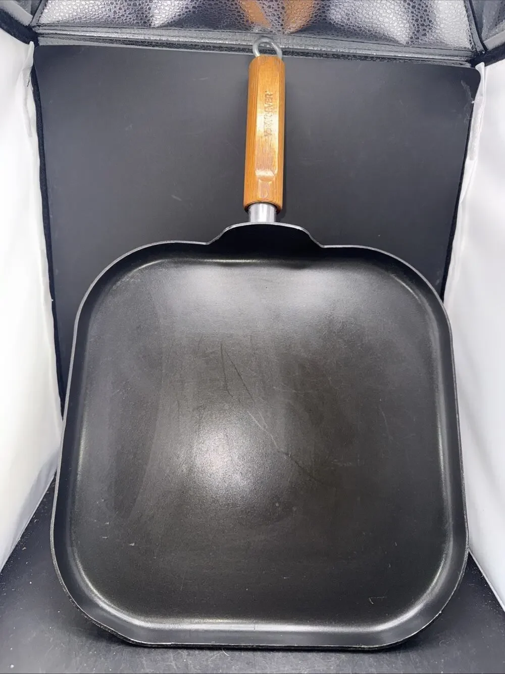 WearEver 11” Square Nonstick Griddle Pan 54221-1330 Wood Handle USA
